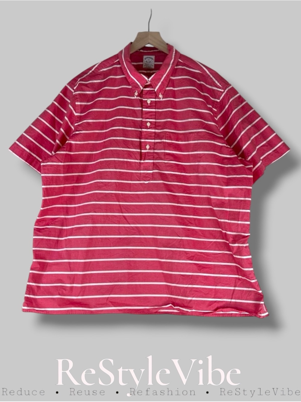 BROOKS BROTHERS Men’s Size XXL Shirt Polo Short Sleeve Striped Regent Fit